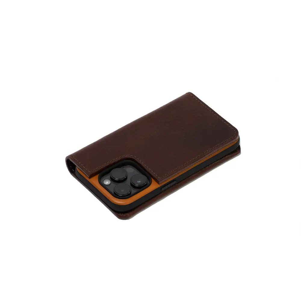 Iphone 14 series leather folio case wallet with magsafe