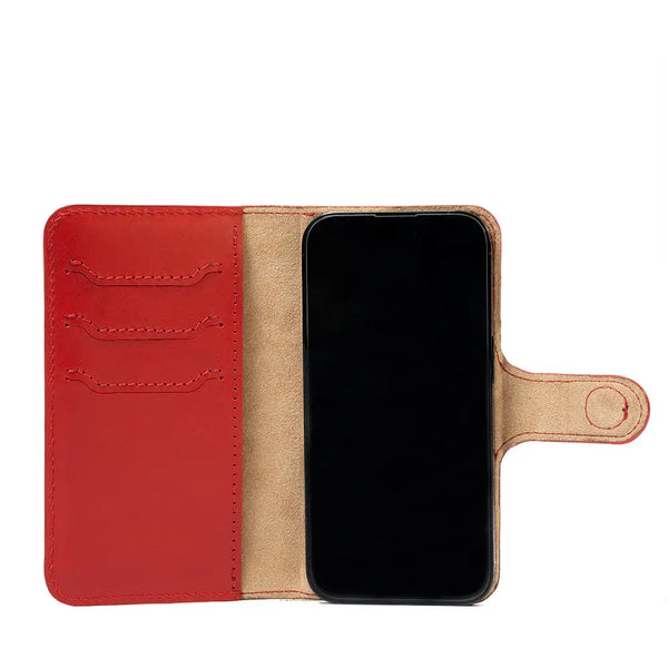 Iphone 14 series leather magsafe folio case wallet