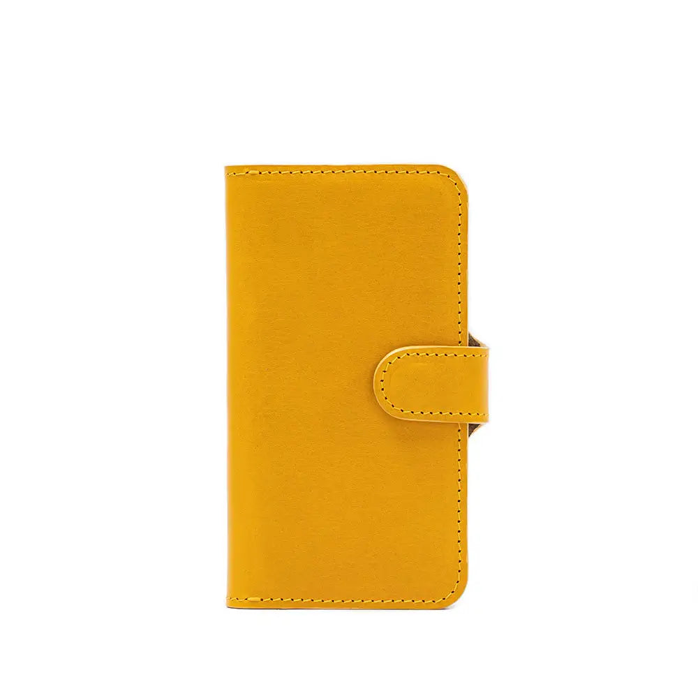 Iphone 14 series top-grain leather folio case wallet