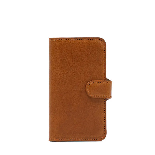 Iphone 15 series full-grain leather folio case wallet