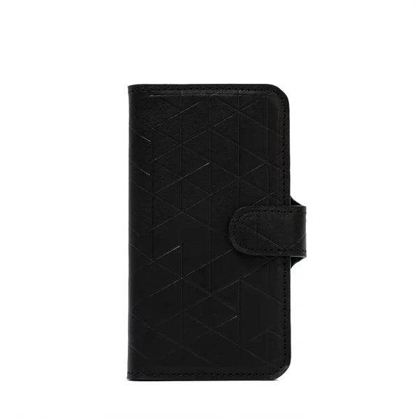 Iphone 15 series full-grain leather folio case wallet