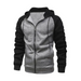 Jacket contrasting color zipper cardigan plus fleece hoodie men's Nexellus