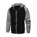 Jacket contrasting color zipper cardigan plus fleece hoodie men's Nexellus