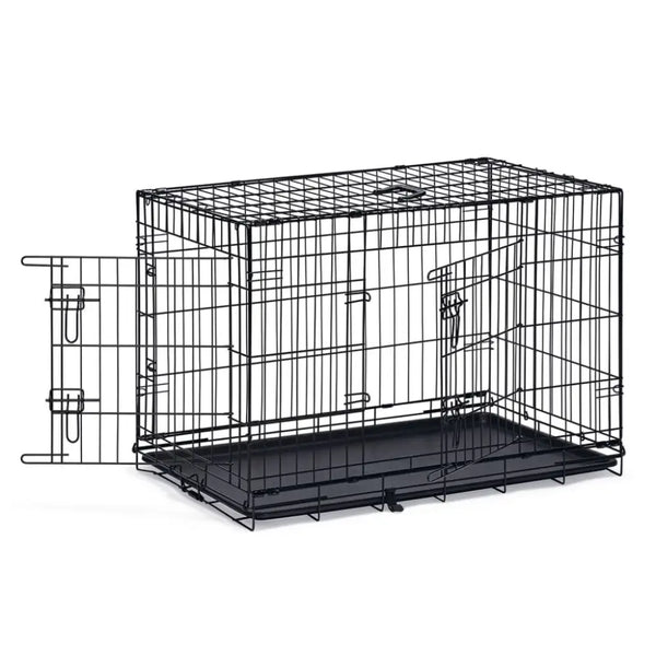 Karlie dog crate with 2 doors 92x57x63 cm black - Black