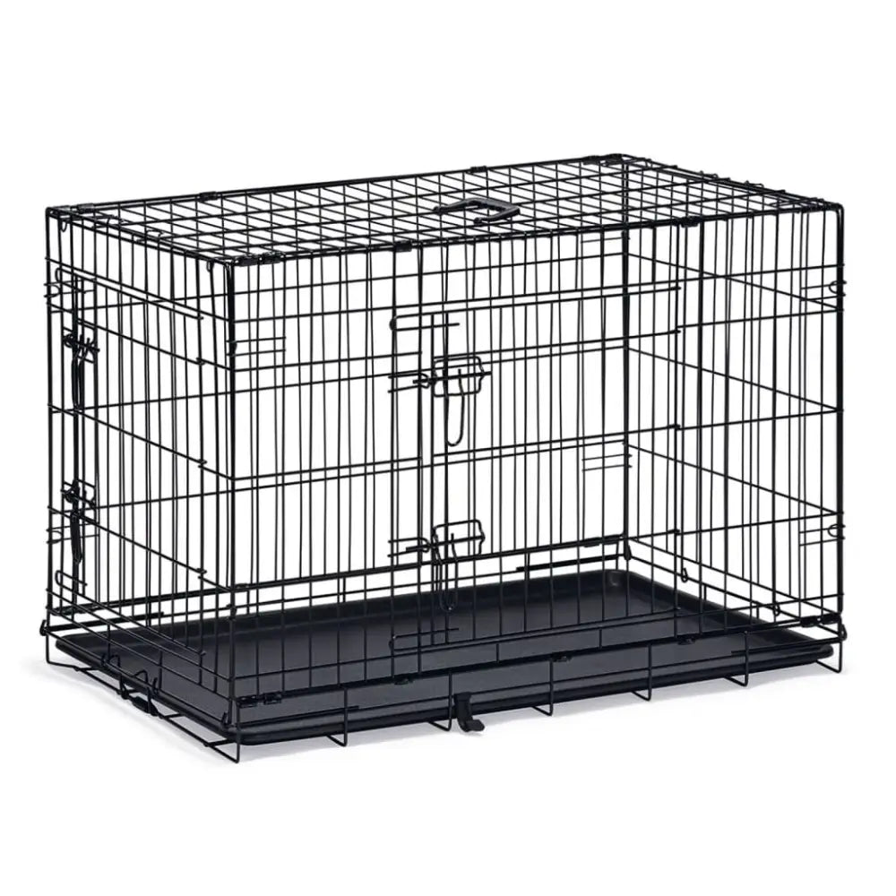 Karlie dog crate with 2 doors 92x57x63 cm black - Black