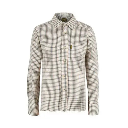 Kids game tattersall check shirt - Brown/Green / 13 Years