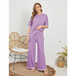 Knitted suit sweater suit short sleeve pullover wide leg pants Nexellus