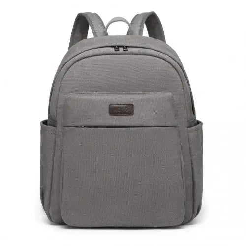 EB2234 - Kono Canvas Lightweight Casual School Backpack - Grey - Nexellus