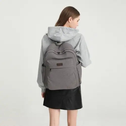 Kono canvas lightweight casual school backpack - grey