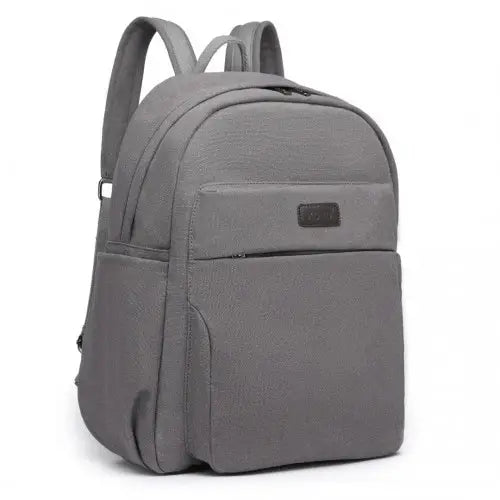 EB2234 - Kono Canvas Lightweight Casual School Backpack - Grey - Nexellus