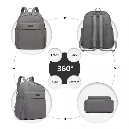 EB2234 - Kono Canvas Lightweight Casual School Backpack - Grey - Nexellus