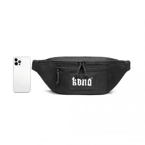 EA2136 - Kono Lightweight Fashion Sports Bum Bag For Men And Women - Black - Nexellus