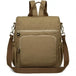 EH2107 - Kono Multi Way Anti-theft Waterproof Backpack Shoulder Bag - Khaki - Nexellus