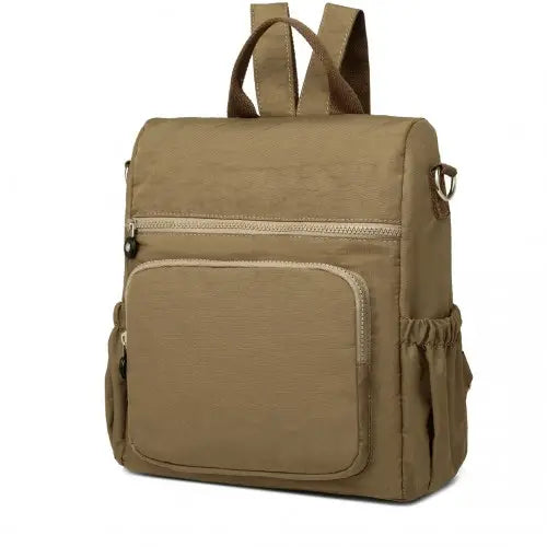 EH2107 - Kono Multi Way Anti-theft Waterproof Backpack Shoulder Bag - Khaki - Nexellus