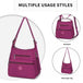 EH2063 - Kono Three Way Multipurpose Casual Shoulder Bag With Double Zippers - Purple - Nexellus