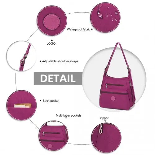 EH2063 - Kono Three Way Multipurpose Casual Shoulder Bag With Double Zippers - Purple - Nexellus