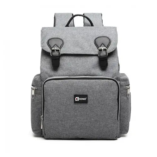 E1976 - Kono Travel Baby Changing Backpack with USB Charging Interface - Grey - Nexellus