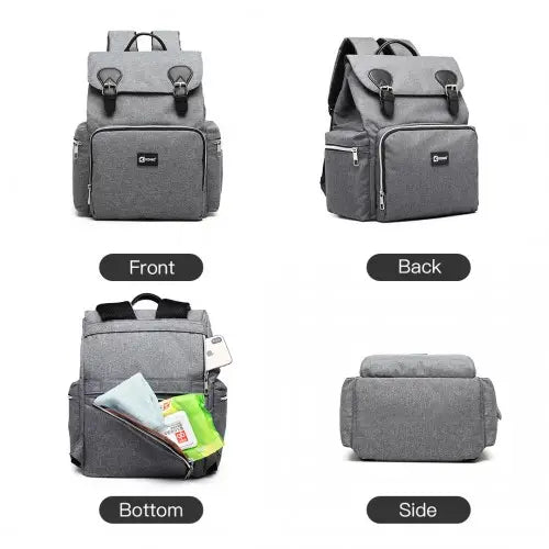 E1976 - Kono Travel Baby Changing Backpack with USB Charging Interface - Grey - Nexellus