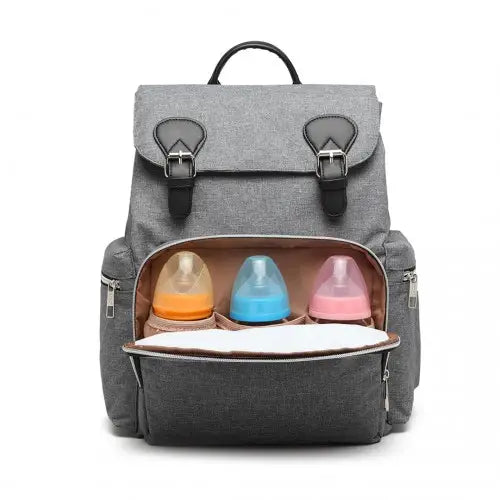 E1976 - Kono Travel Baby Changing Backpack with USB Charging Interface - Grey - Nexellus