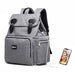 E1976 - Kono Travel Baby Changing Backpack with USB Charging Interface - Grey - Nexellus