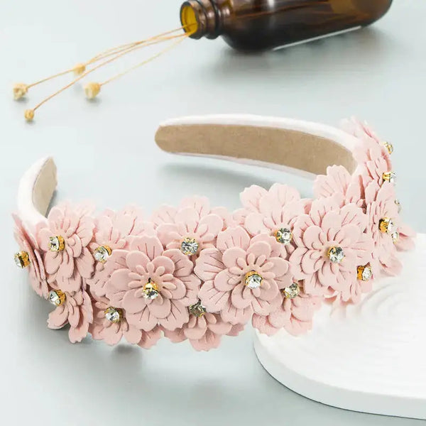 Korean style small fresh color flower glass drill retro headband Nexellus