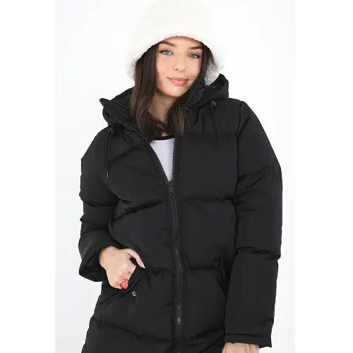 Ladies brave soul cellolong padded longline coat