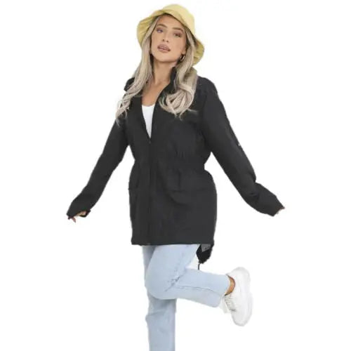 Ladies brave soul plus size rain mac - raveplain