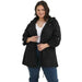 Ladies brave soul plus size rain mac - raveplain - Black / 8