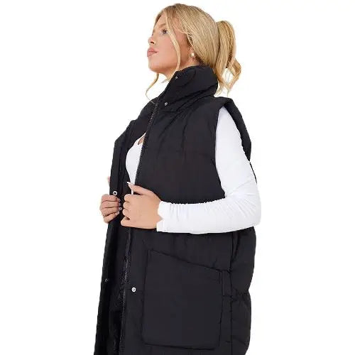 Ladies brave soul toney padded long gilet