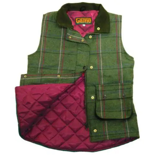 Ladies game ruby/abby tweed gilet