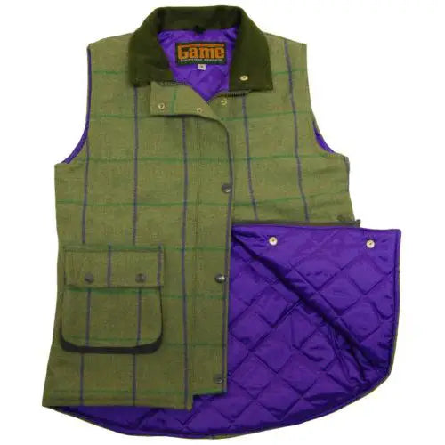 Ladies game ruby/abby tweed gilet