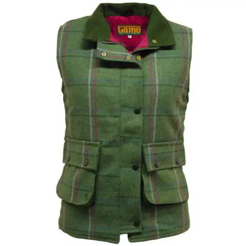 Ladies game ruby/abby tweed gilet - Ruby (Pink Lining) / 18