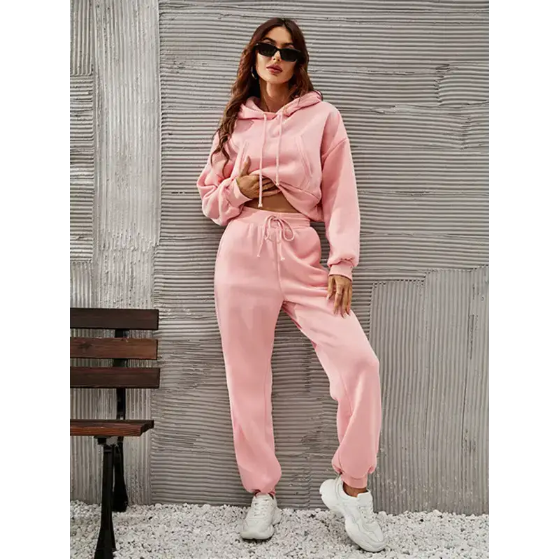 Ladies home loose high waist straight leg pants casual suit Nexellus