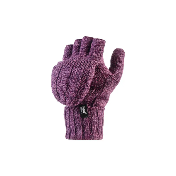 Ladies thermal fingerless converter gloves