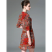 Ladies Vintage Print Stitching Slim Shirt Dress Nexellus