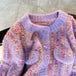 Lady girl heart love button up single breasted knitted sweater Nexellus