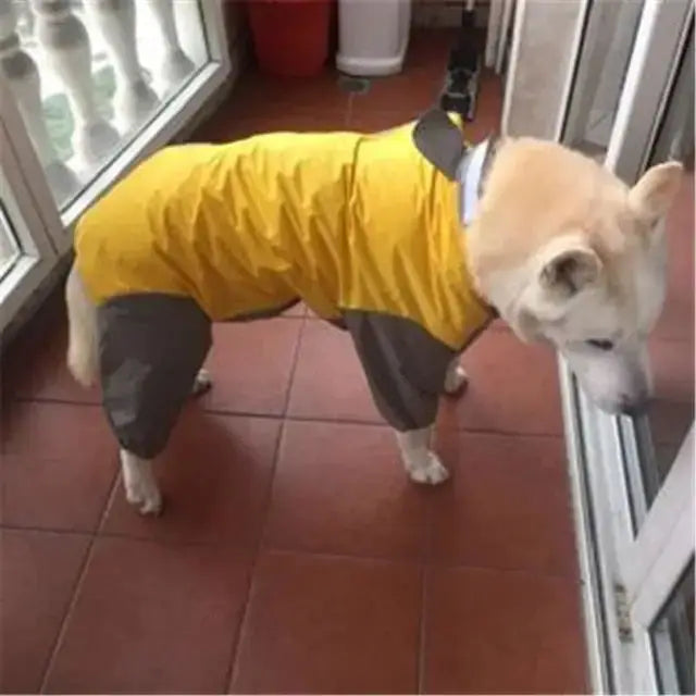 Large dog raincoat clothes waterproof rain jumpsuit for big medium Nexellus