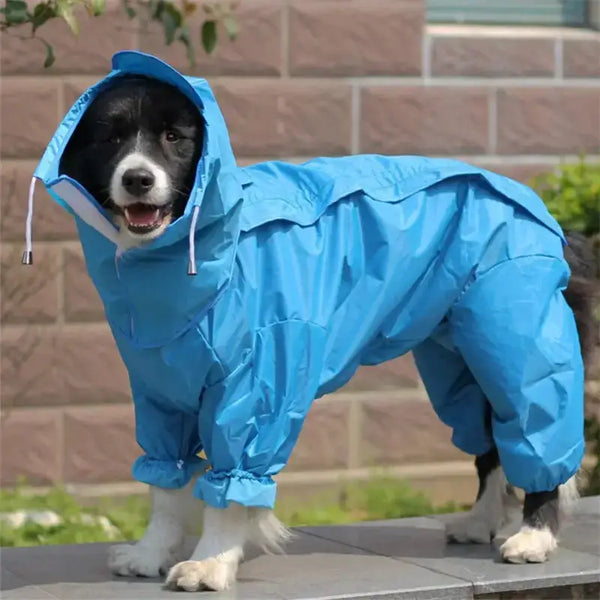 Large dog raincoat clothes waterproof rain jumpsuit for big medium Nexellus