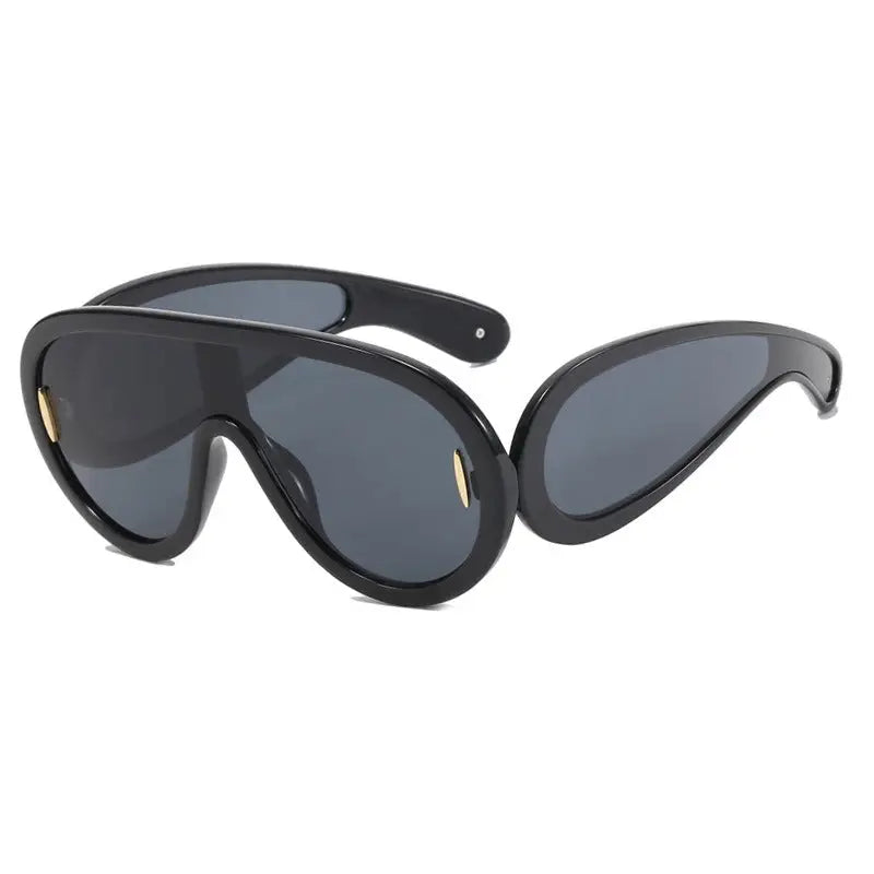 Large frame one-piece Sunglasses Futuristic Punk hip-hop outdoor Sunglasses Nexellus