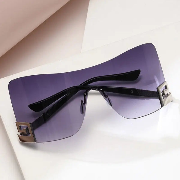 Large Frame One-Piece Sunglasses Y2K Personalized Versatile Sunglasses Nexellus