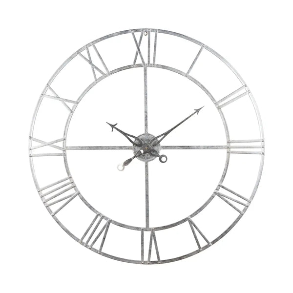 Large silver foil skeleton wall clock - Wall Clocks