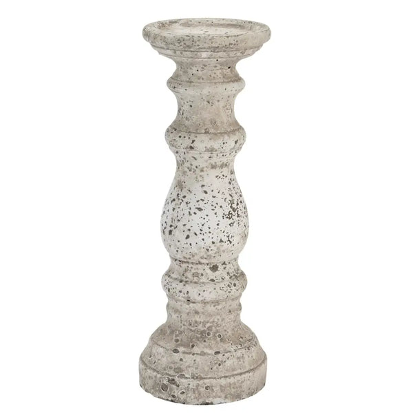 Large stone ceramic column candle holder - Ornaments