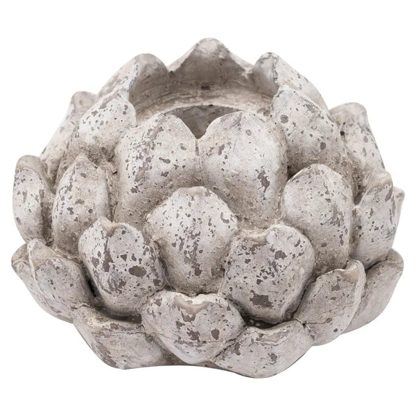 Large stone effect acorn tea light holder - Christmas