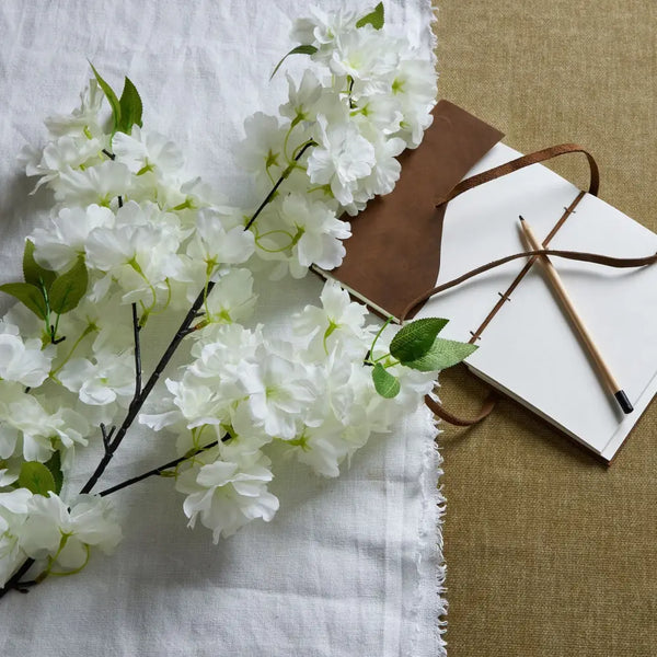 Large white full cherry blossom stem - Spring Stems