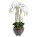 Large white orchid in glass pot - All Artificial Flowers