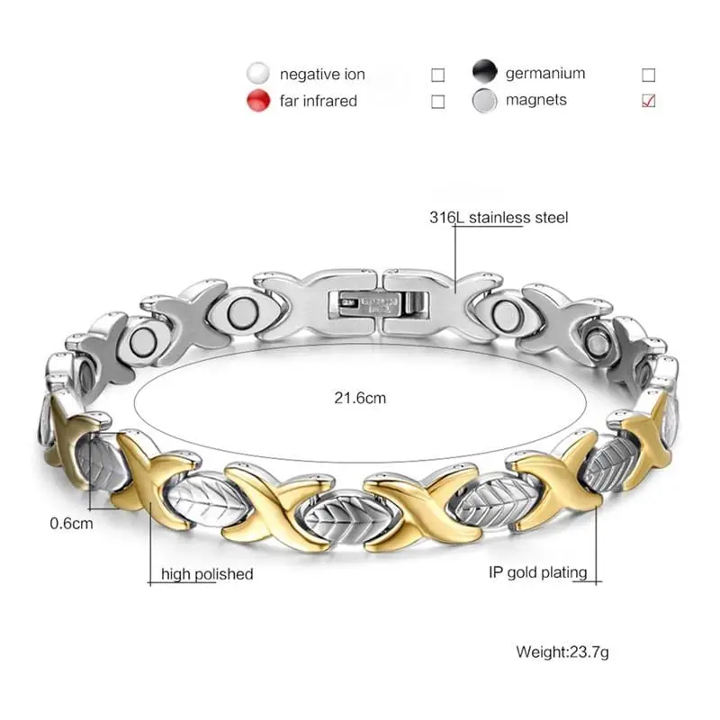 Leaf Gold  Best Magnetic Health Bracelet for Women - Nexellus