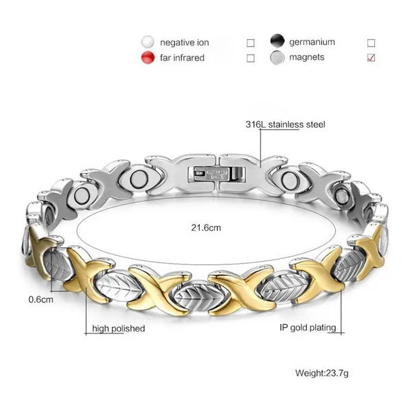 Leaf Gold  Best Magnetic Health Bracelet for Women - Nexellus