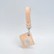 Leather airtag bag charm - Natural Beige