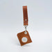 Leather airtag bag charm - Tan