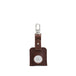 Leather airtag bag charm with carabiner - Mahogany